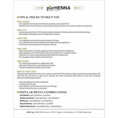 purHENNA® | Brow Henna Instructions (Free Download)